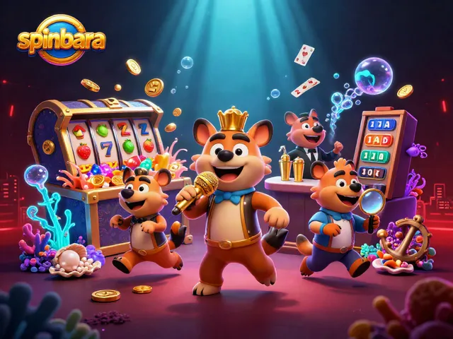 Experience the excitement of spinbara through vibrant casino fun with animated hyenas!