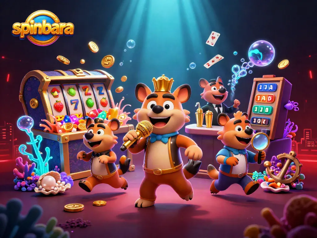 Experience the excitement of spinbara through vibrant casino fun with animated hyenas!